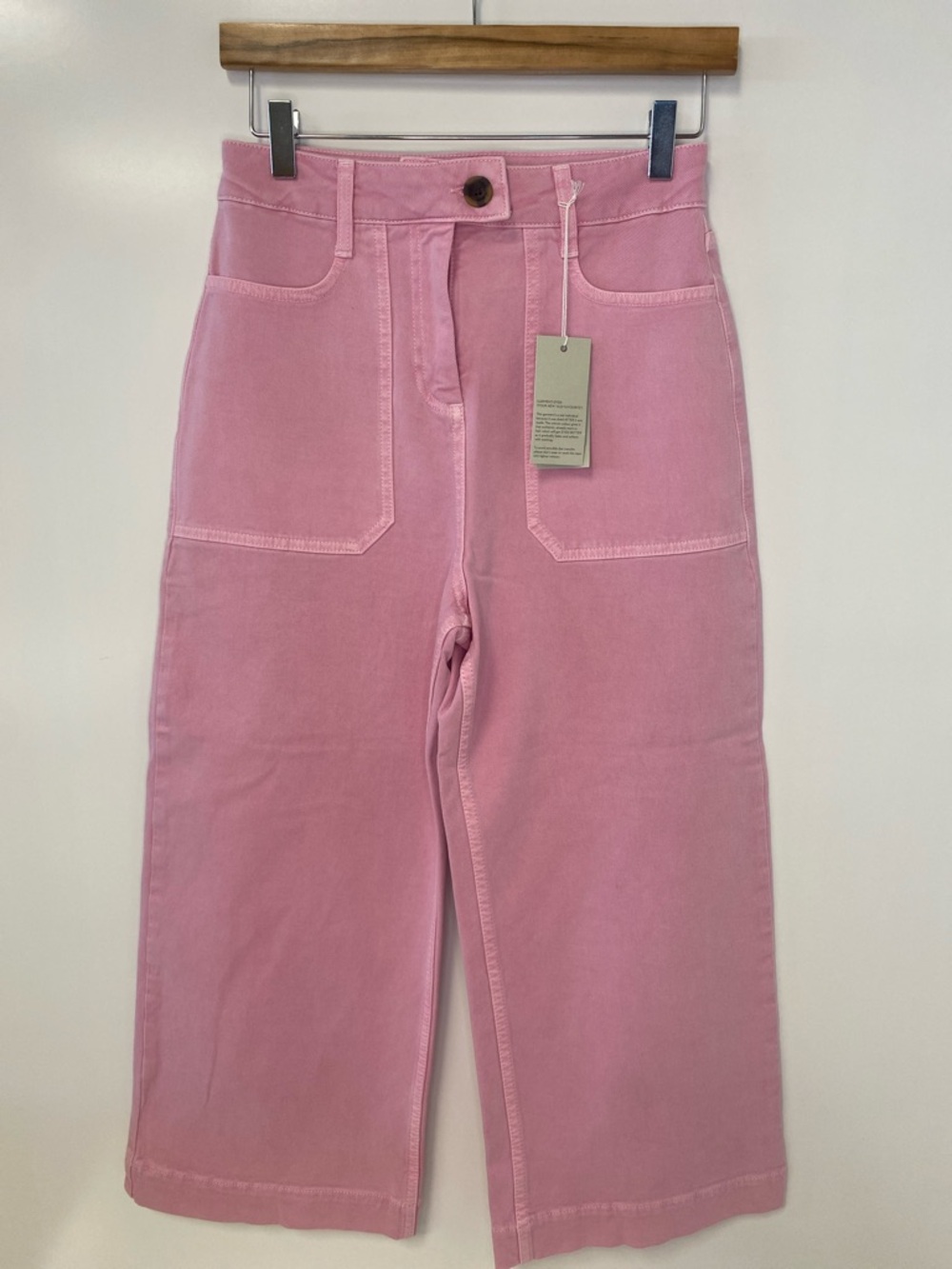 High-Rise Wide Leg Women's Jeans - Pink